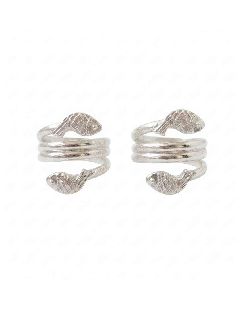 Women Oxidised Adjustable Toe Ring Set - 22596192 -  Standard Image - 1