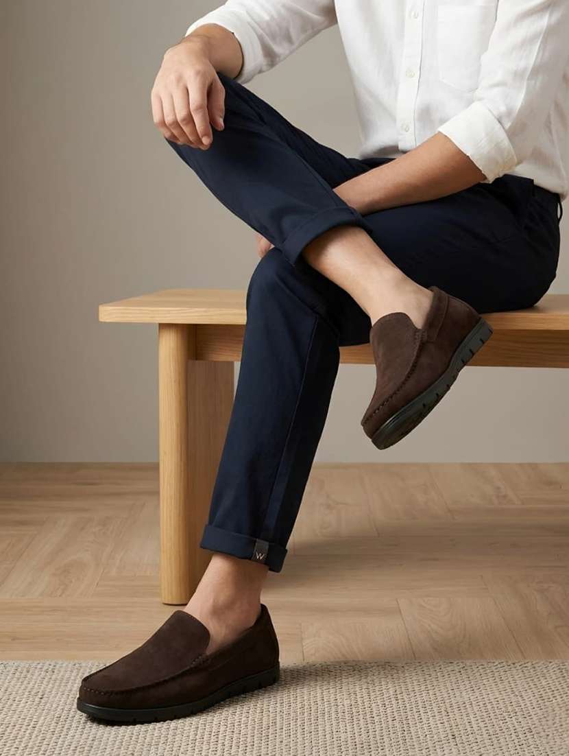 Men Solid Slip On Loafers - 22596196 -  Standard Image - 4