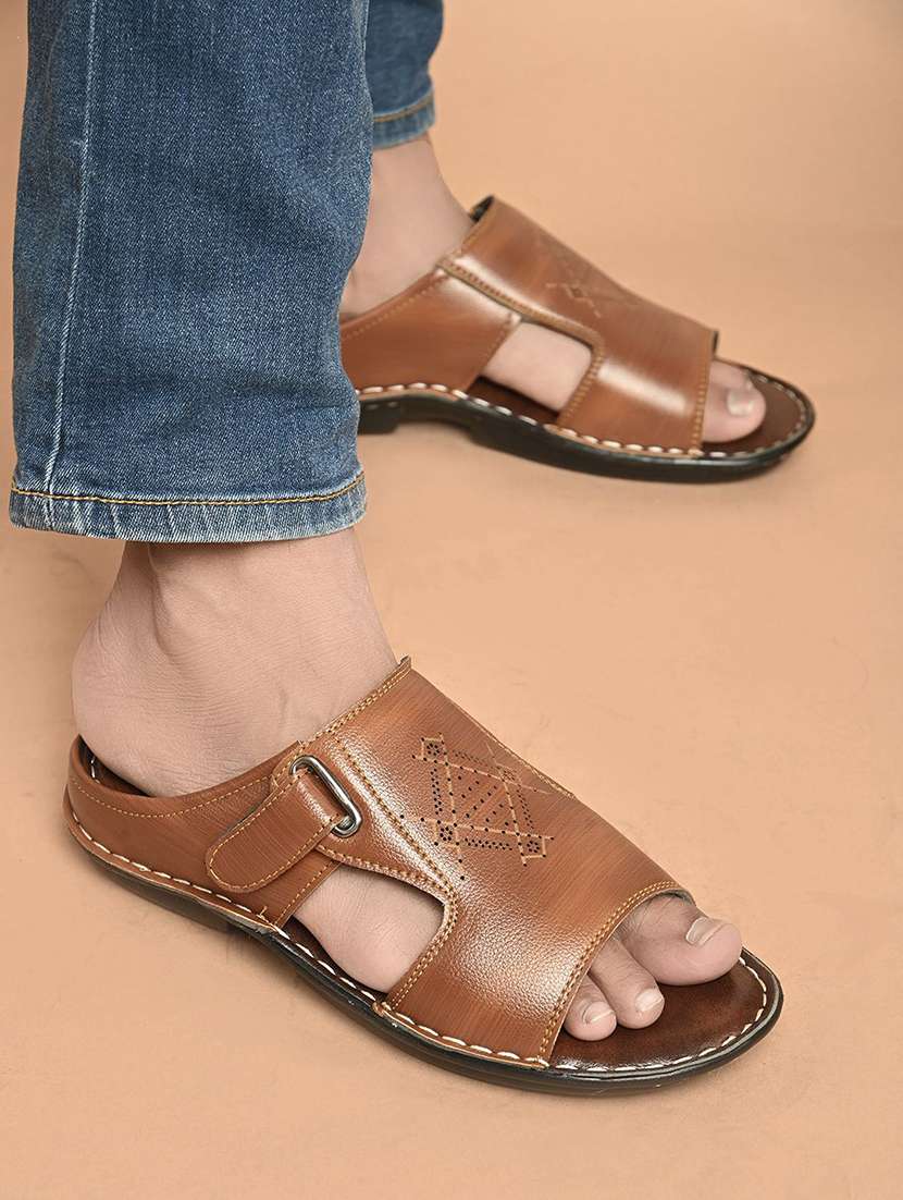 Men Textured Slip On Sandal - 22596225 -  Standard Image - 4