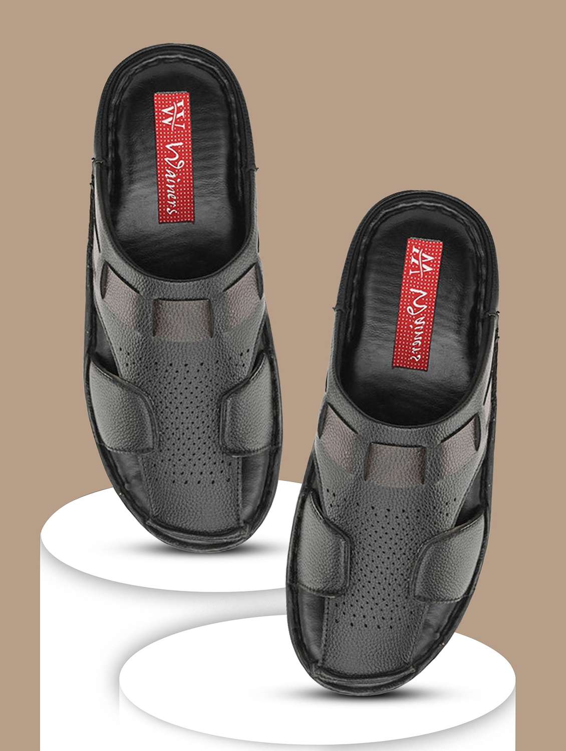 men textured slip on sandal - 22596243 -  Standard Image - 1
