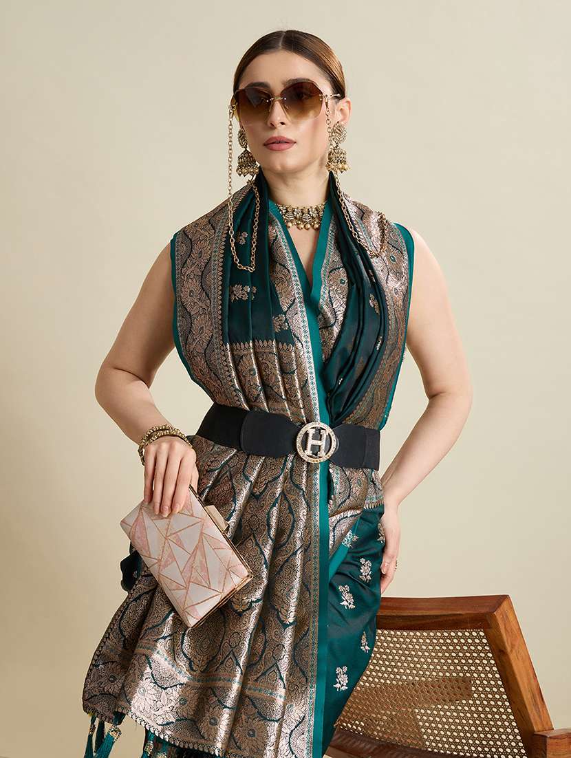 Women Self Design Banarasi Saree With Blouse - 22596449 -  Standard Image - 1
