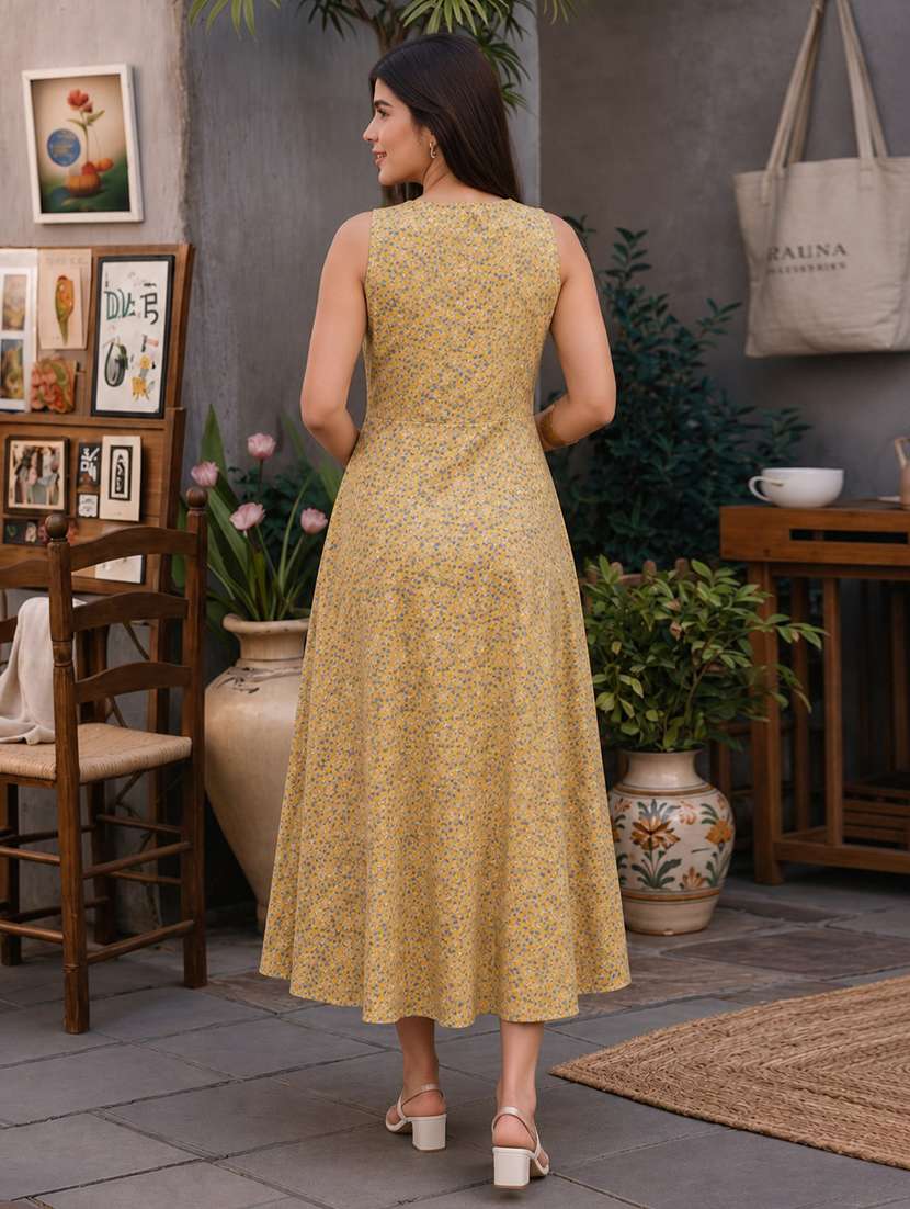 women printed sleeveless fit and flare dress - 22596984 -  Standard Image - 4