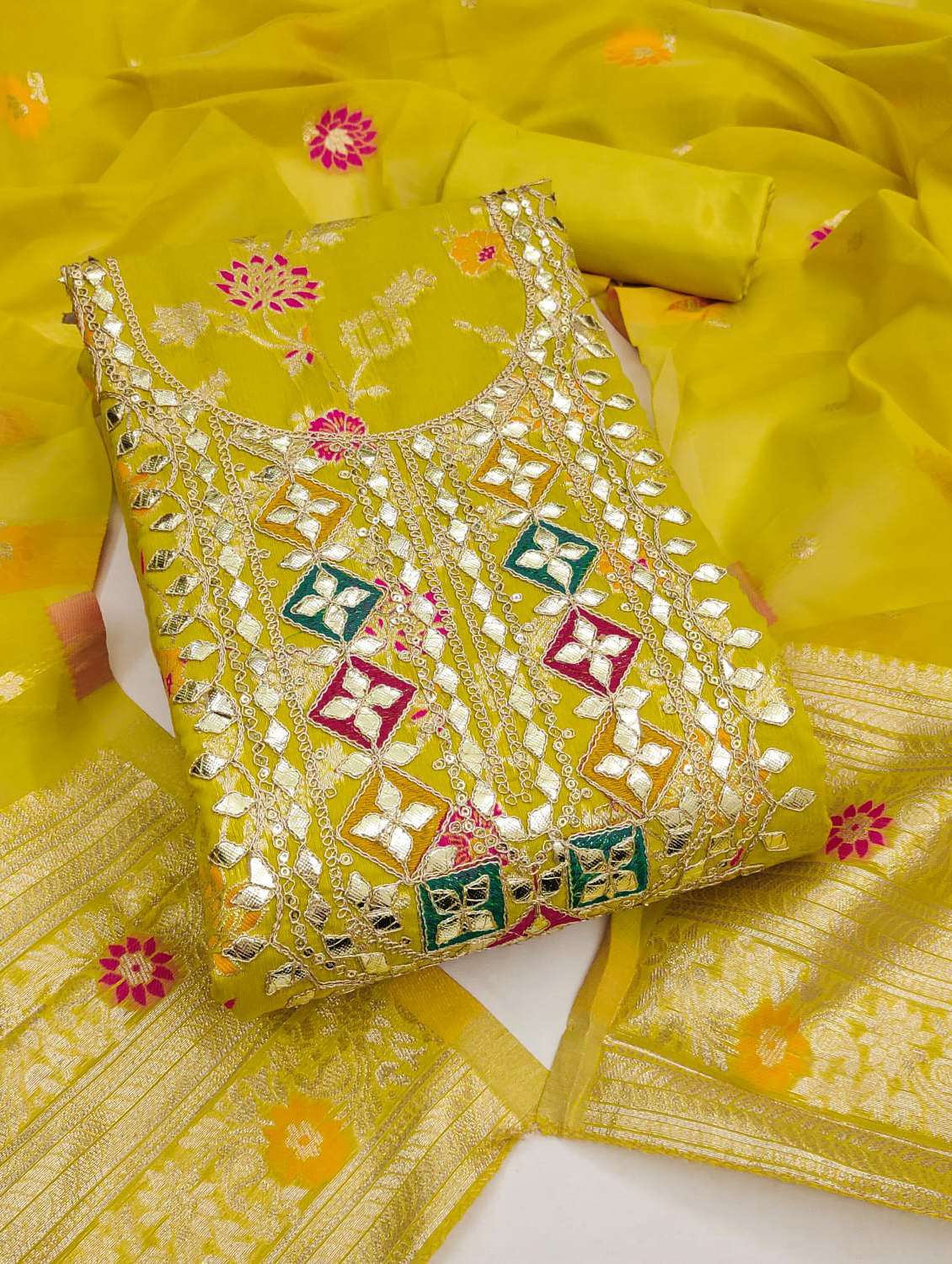 Women Self Design Unstitched Suit Set - 22597030 -  Standard Image - 1