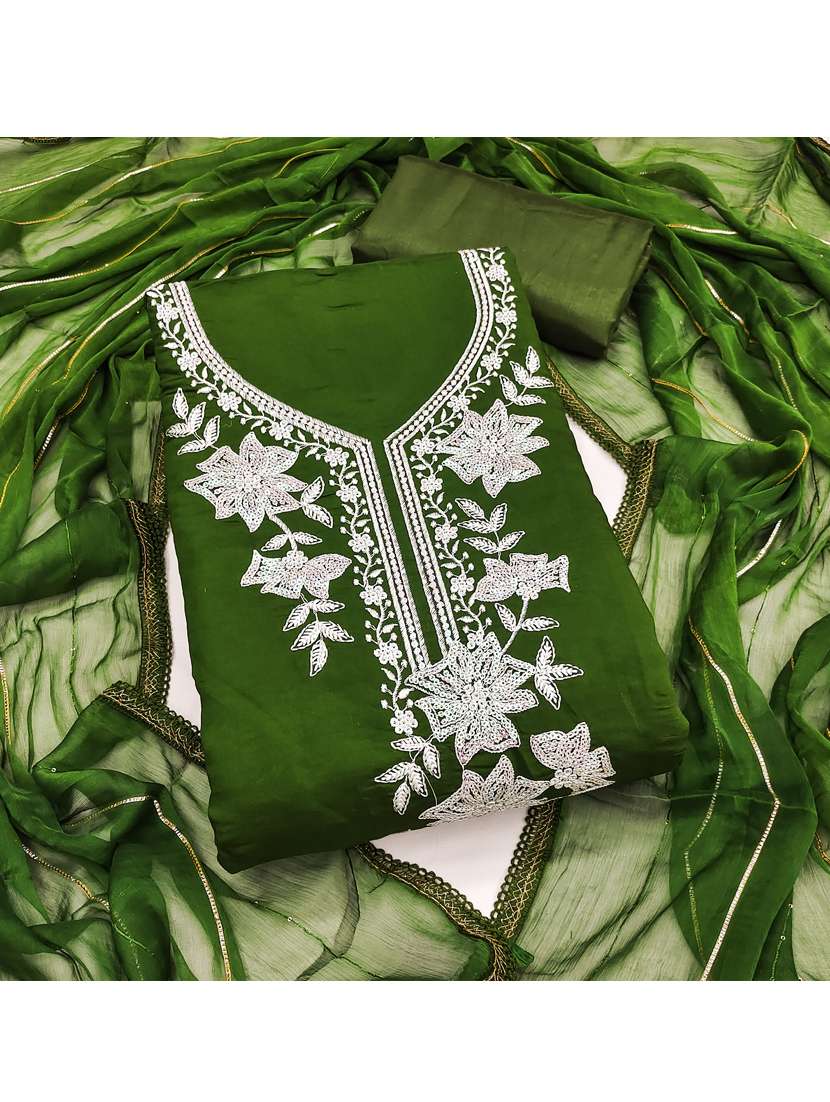 women solid with work unstitched suit set - 22597248 -  Standard Image - 1