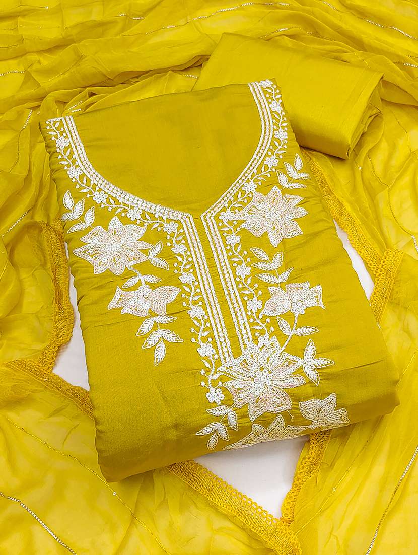women solid with work unstitched suit set - 22597249 -  Standard Image - 1