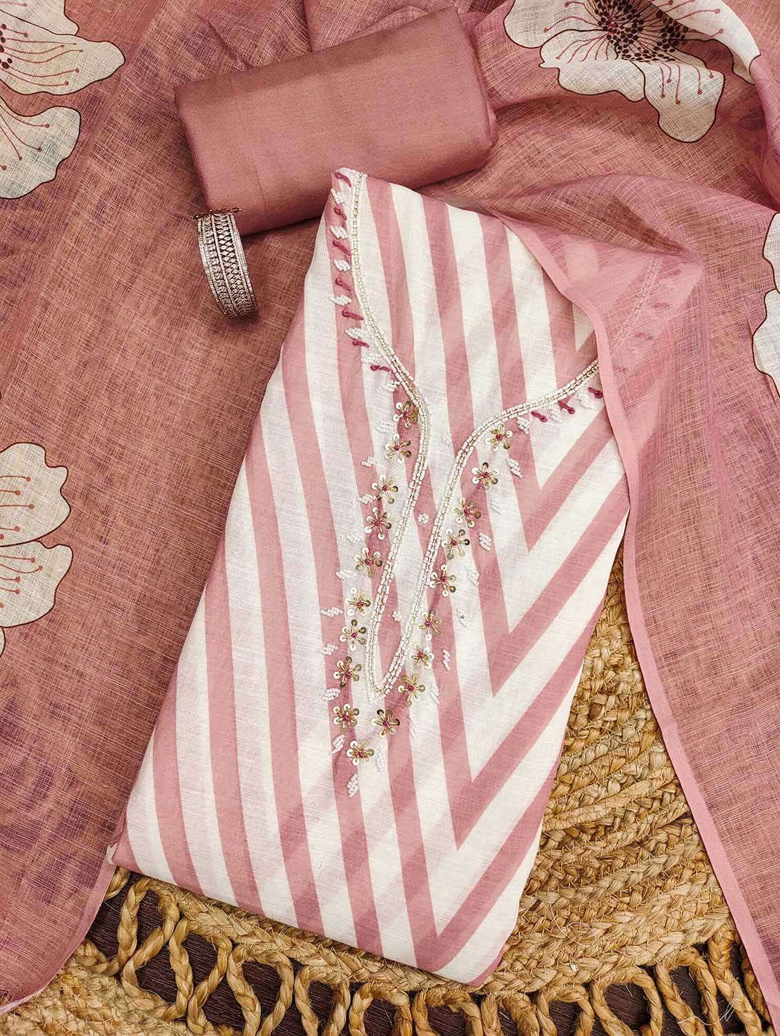 women printed unstitched suit set - 22597423 -  Standard Image - 1