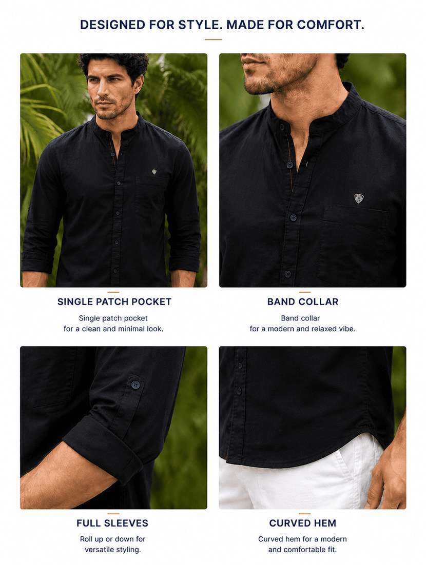 Men Solid Long Sleeves Regular Fit Shirt - 22597442 -  Standard Image - 4