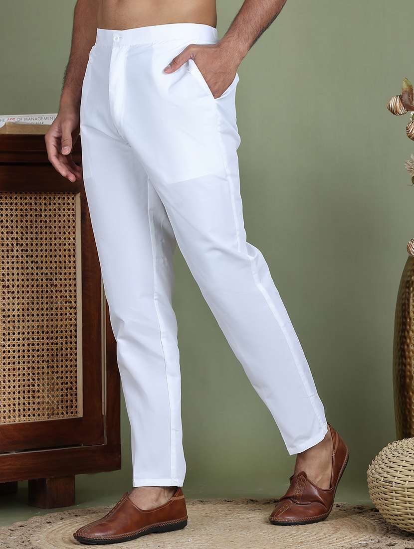 Men Solid Mid Rise Ethnic Bottom Wear Pyjama - 22597602 -  Standard Image - 1