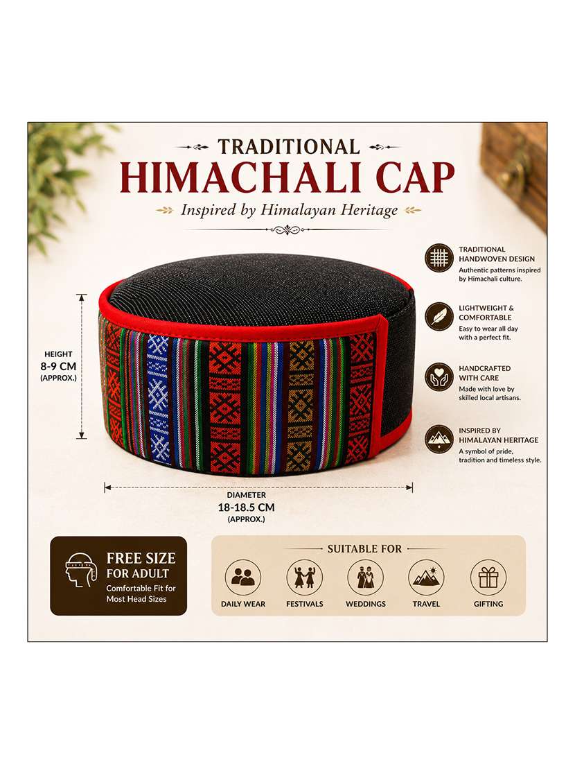 traditional himachali cap multi color - 22597623 -  Standard Image - 1