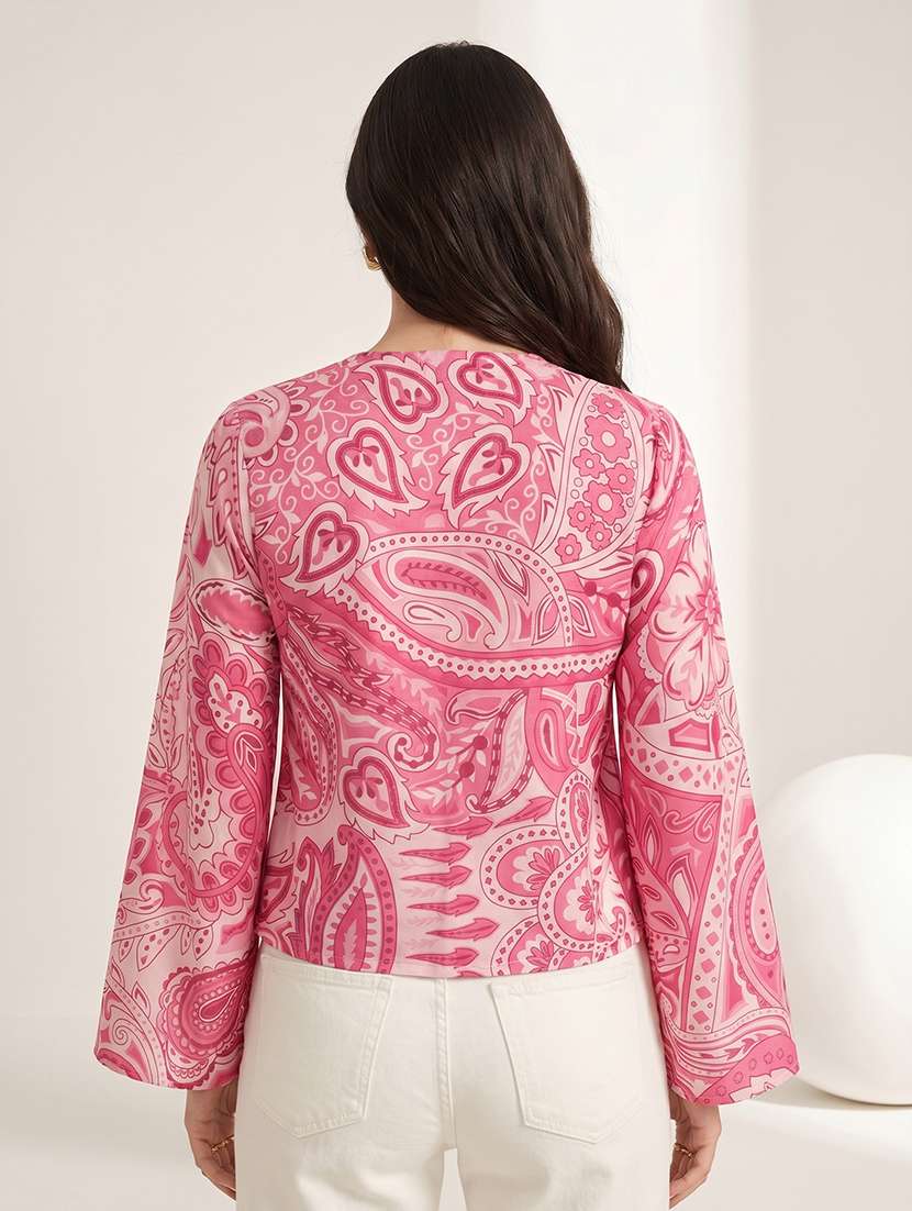 women printed long sleeves regular top - 22597752 -  Standard Image - 4