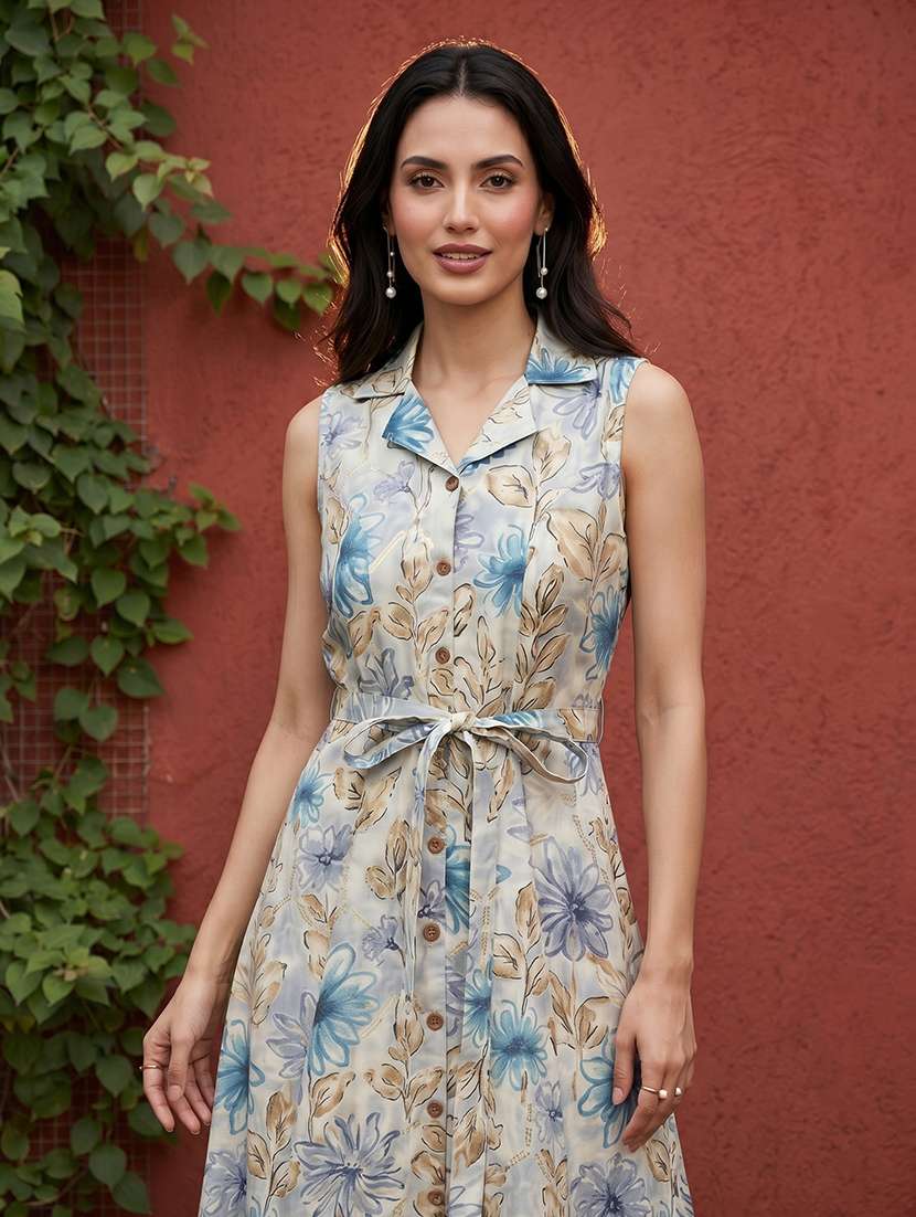Women Printed Sleeveless A-line Dress - 22597802 -  Standard Image - 1