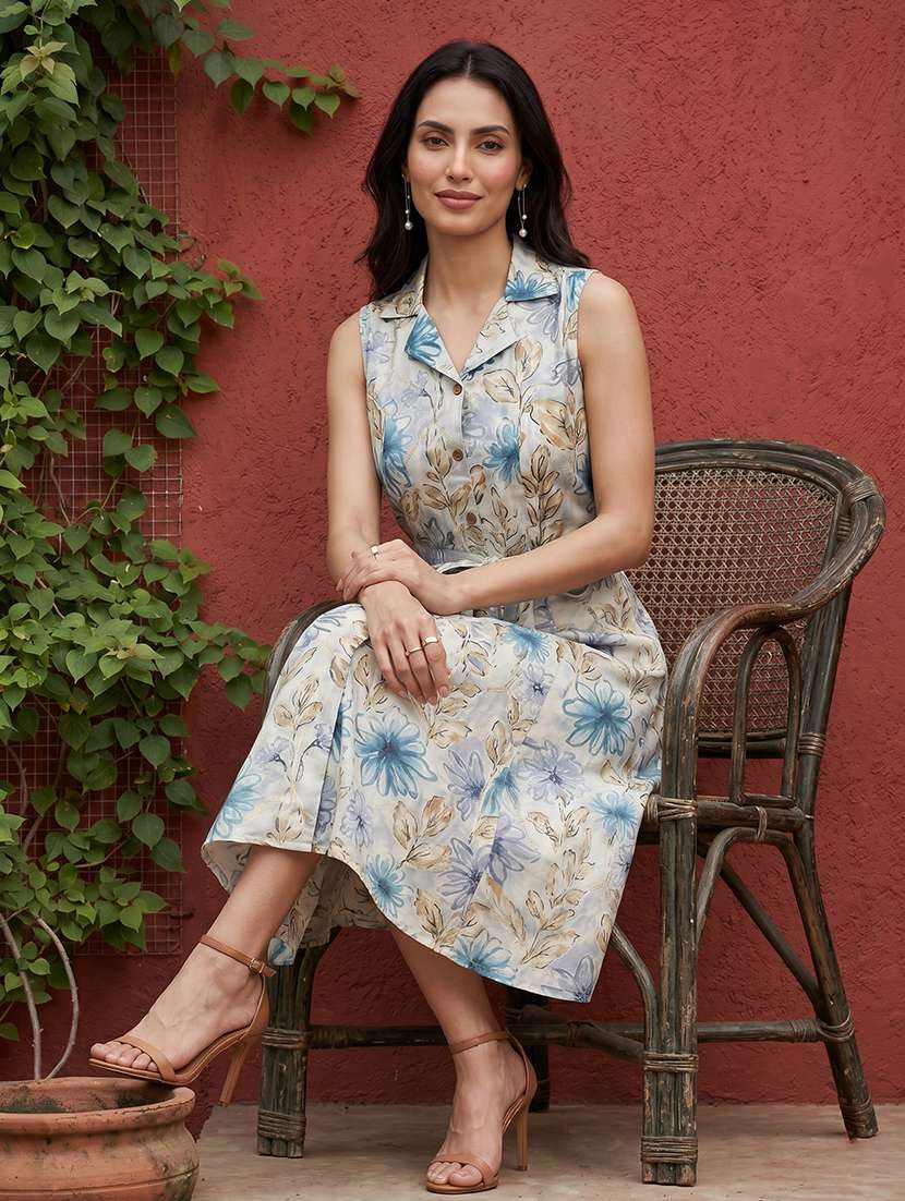 Women Printed Sleeveless A-line Dress - 22597802 -  Standard Image - 4