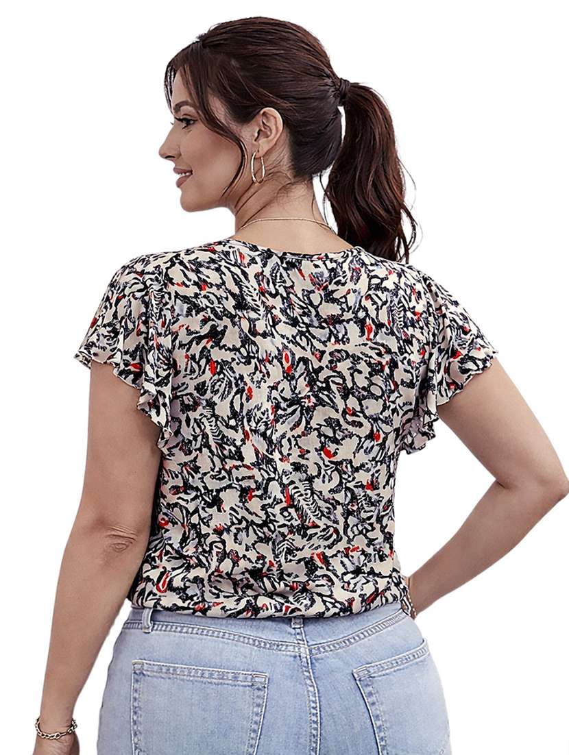 women printed short sleeves regular top - 22597803 -  Standard Image - 4