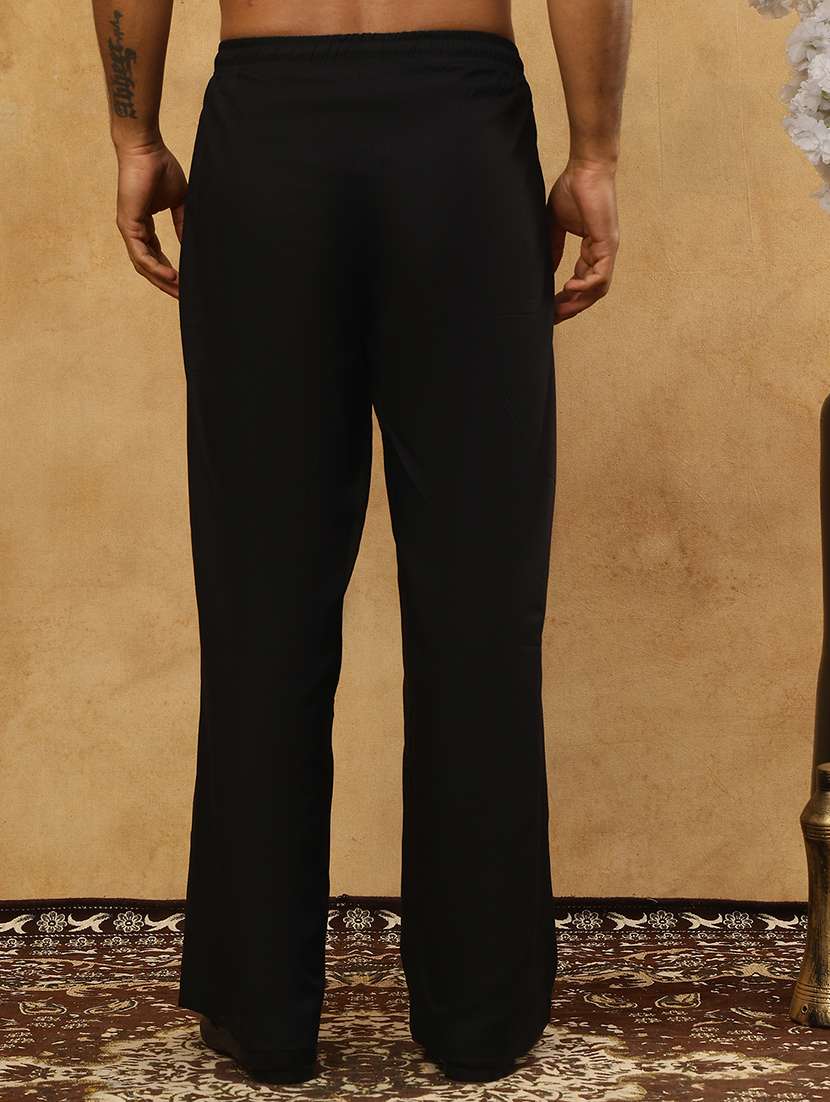Men Solid Mid Rise Flat Front Trouser - 22597873 -  Standard Image - 4
