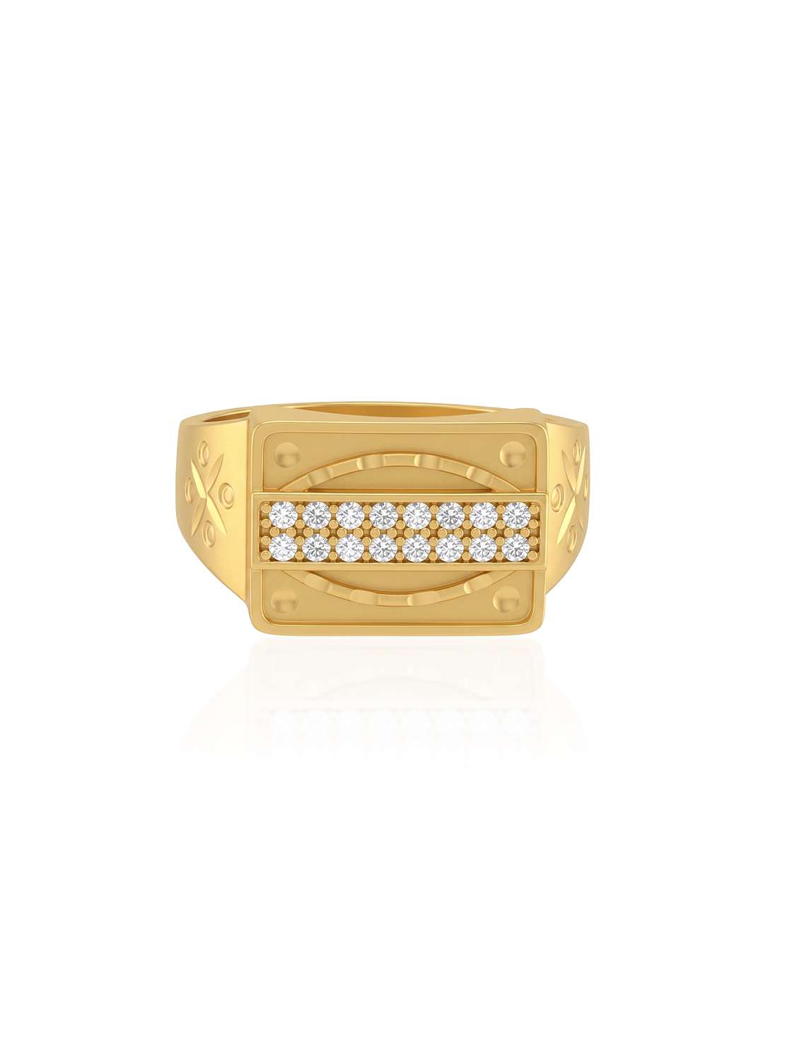 men gold plated imitation diamond finger ring - 22597940 -  Standard Image - 1
