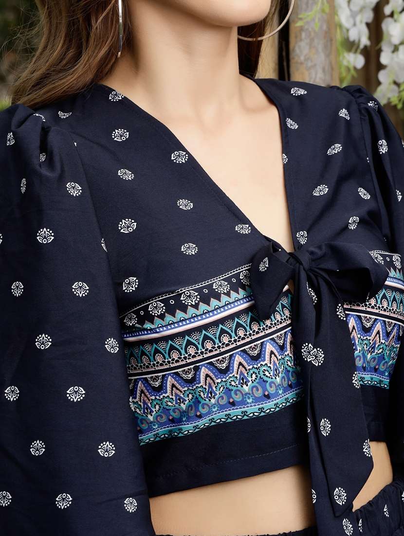 Women Printed Short Sleeves Top And Skirt Set - 22598069 -  Standard Image - 1
