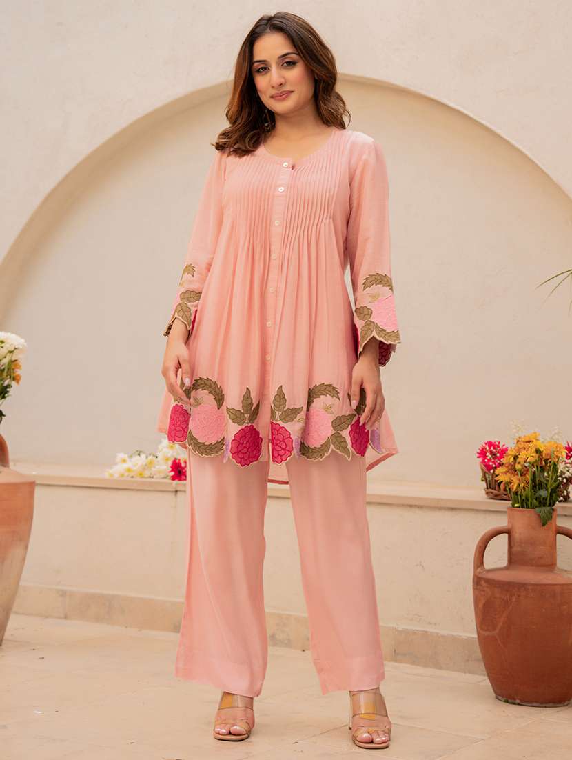 women embroidered long sleeves ethnic co-ord set - 22598082 -  Standard Image - 1