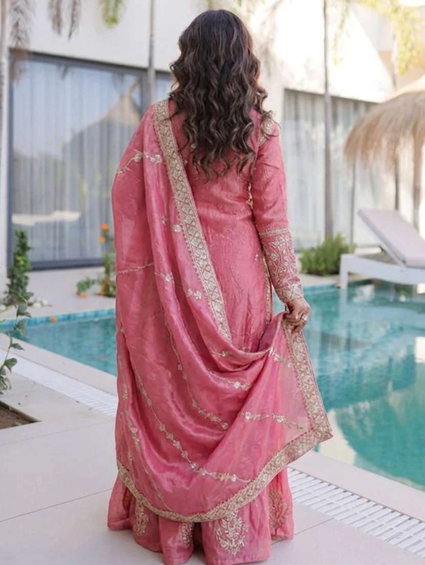 women embroidered long sleeves kurta palazzo set with dupatta - 22598092 -  Standard Image - 4