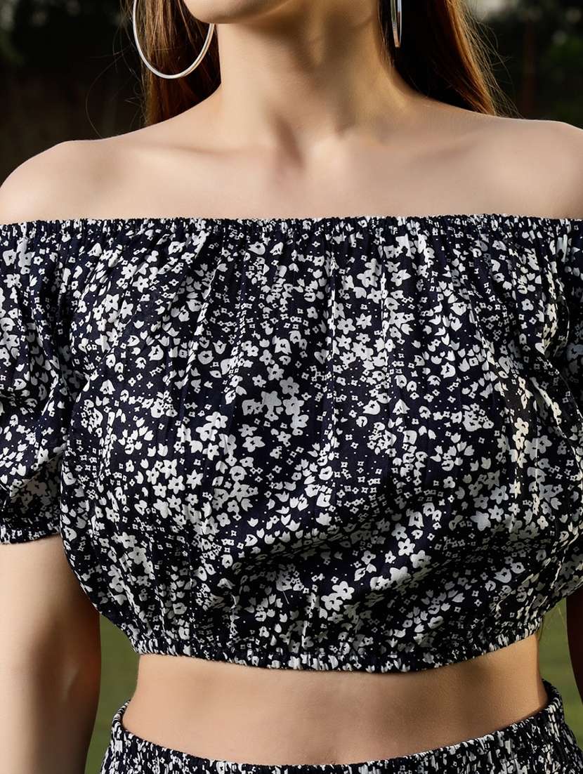 Women Printed Off Shoulder Top And Skirt Co-ord Set - 22598108 -  Standard Image - 1