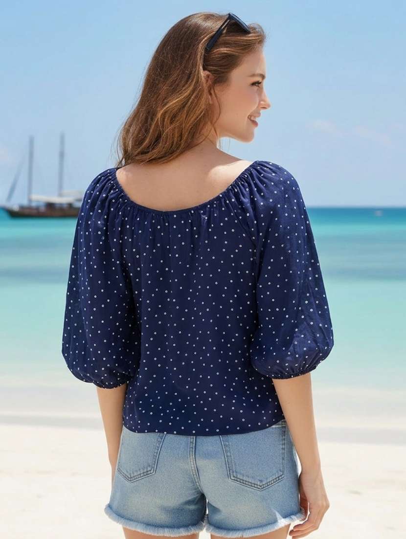 Women Printed Puff Sleeves Regular Top - 22598113 -  Standard Image - 4