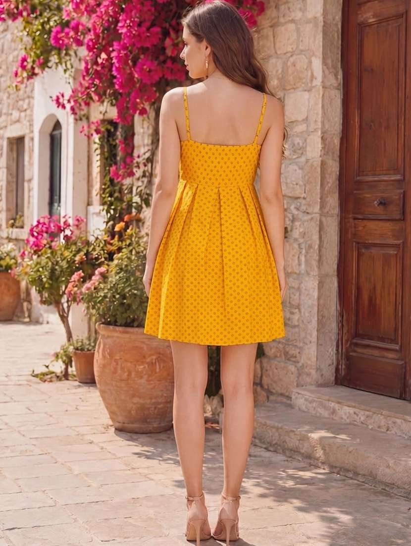 Women Printed Shoulder Strap Fit And Flare Dress - 22598135 -  Standard Image - 4
