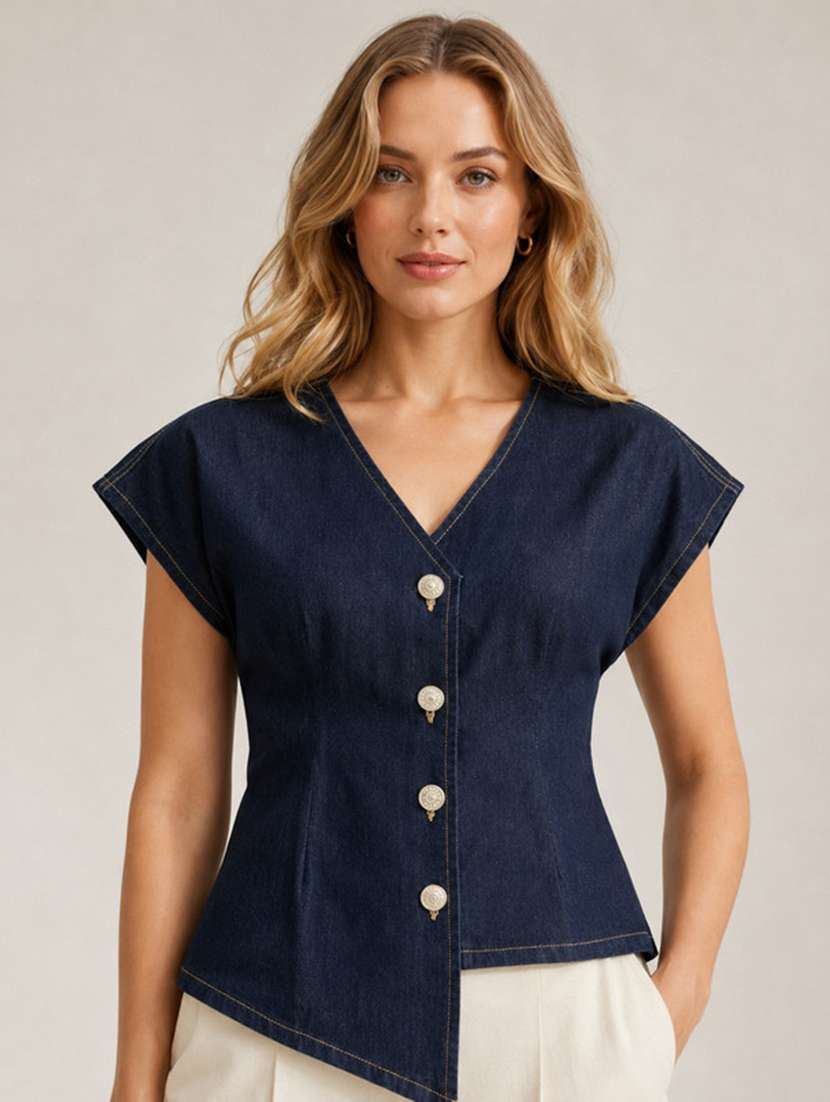 women solid short sleeves regular top