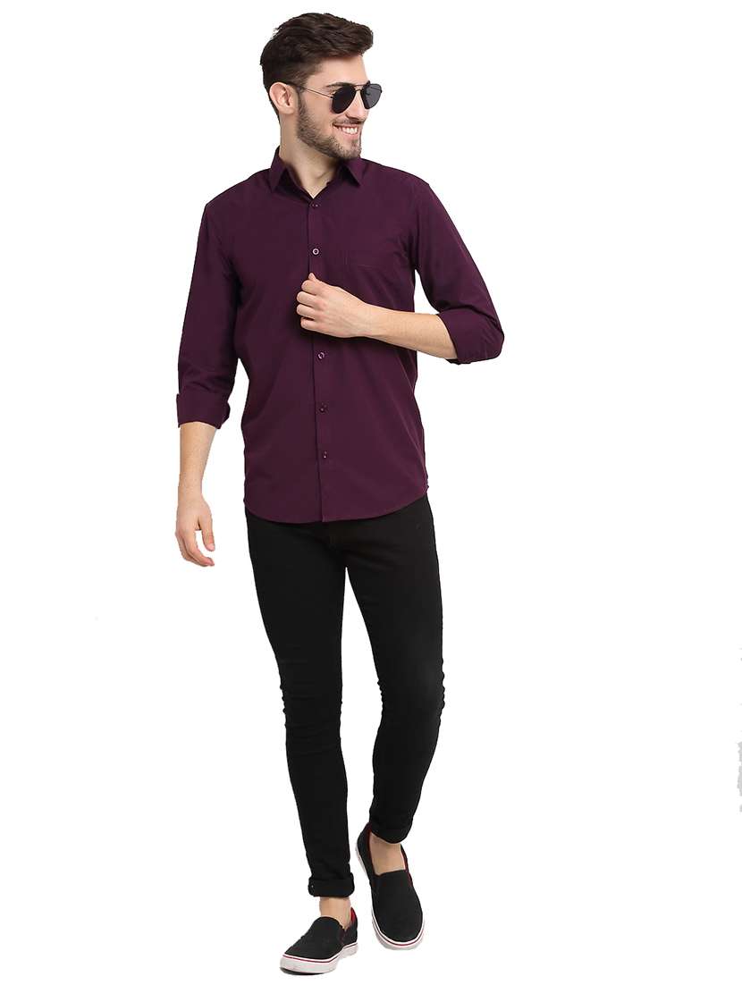 men solid long sleeves regular fit shirt - 22598191 -  Standard Image - 4