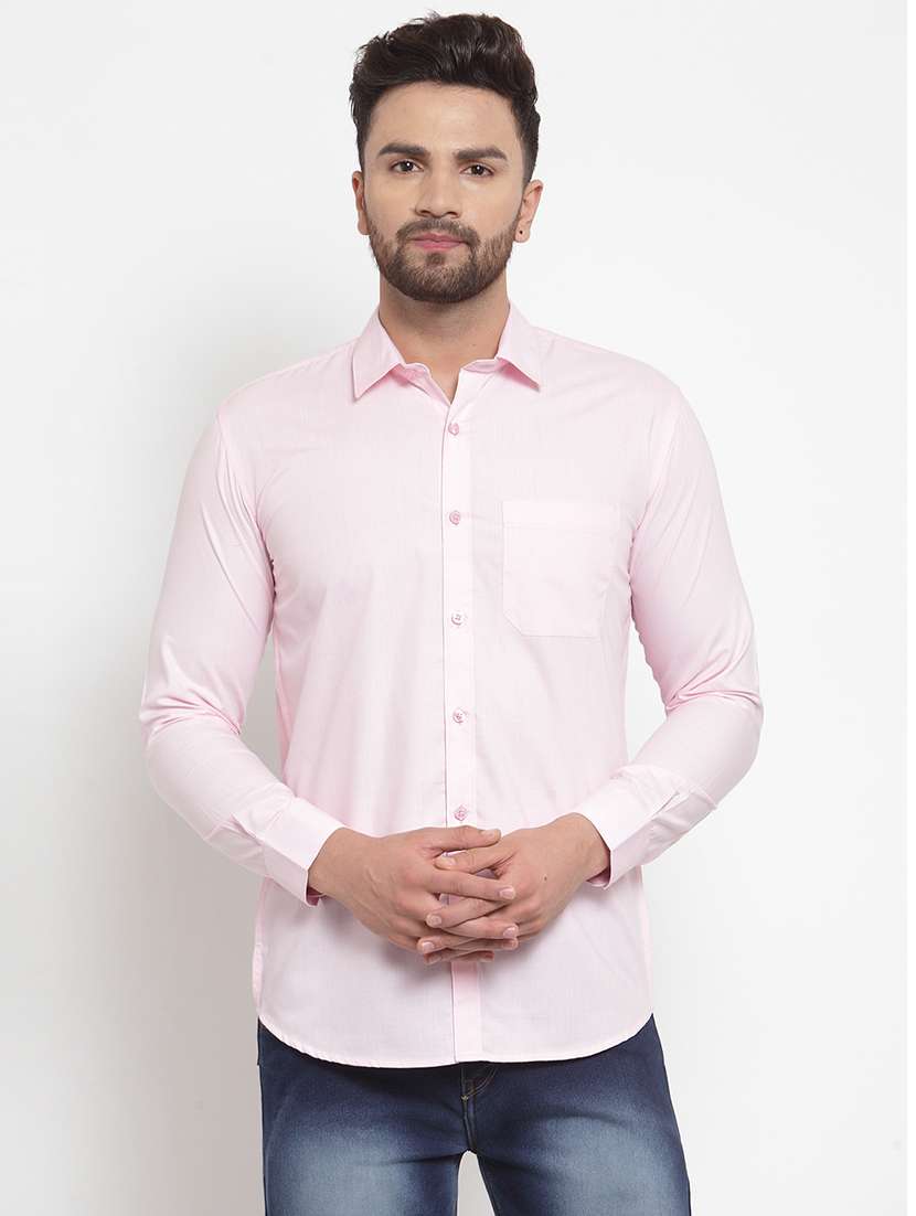 men solid long sleeves regular fit shirt
