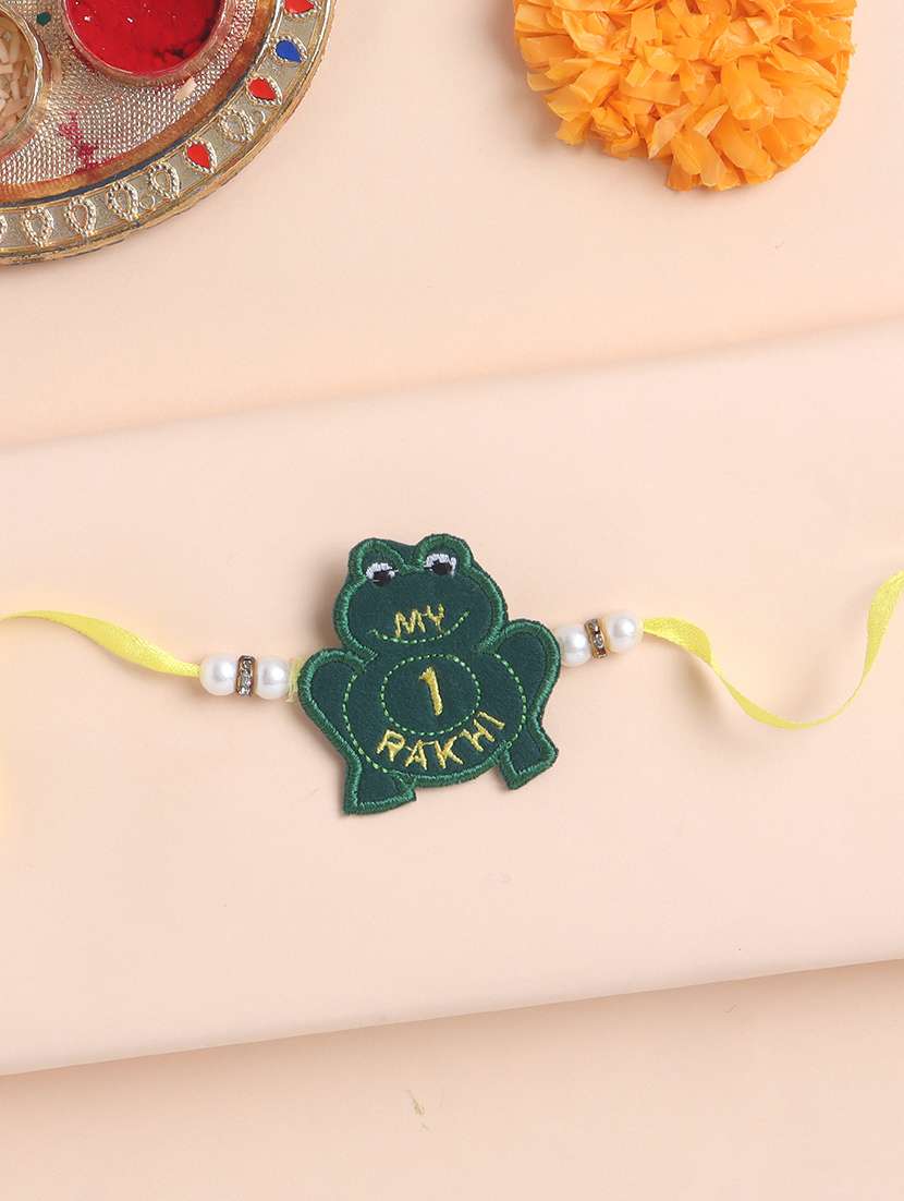 the magic wand trendy frog applique my first rakhi - 22598274 -  Standard Image - 1