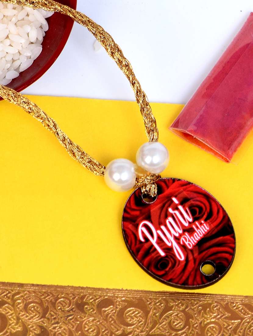 the magic wand laser cut wooden trendy pyari bhabhi rakhi - 22598301 -  Standard Image - 1