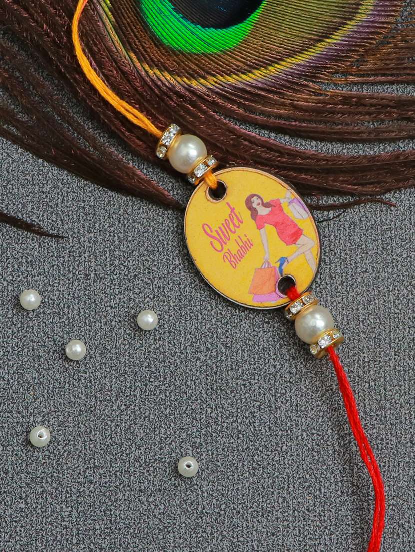 the magic wand trendy stylish sweet bhabhi wooden rakhi  - 22598319 -  Standard Image - 1