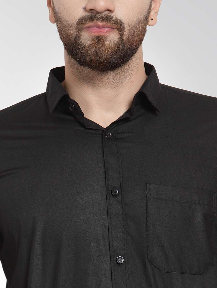 Men Solid Long Sleeves Regular Fit Shirt - 22598349 -  Standard Image - 1