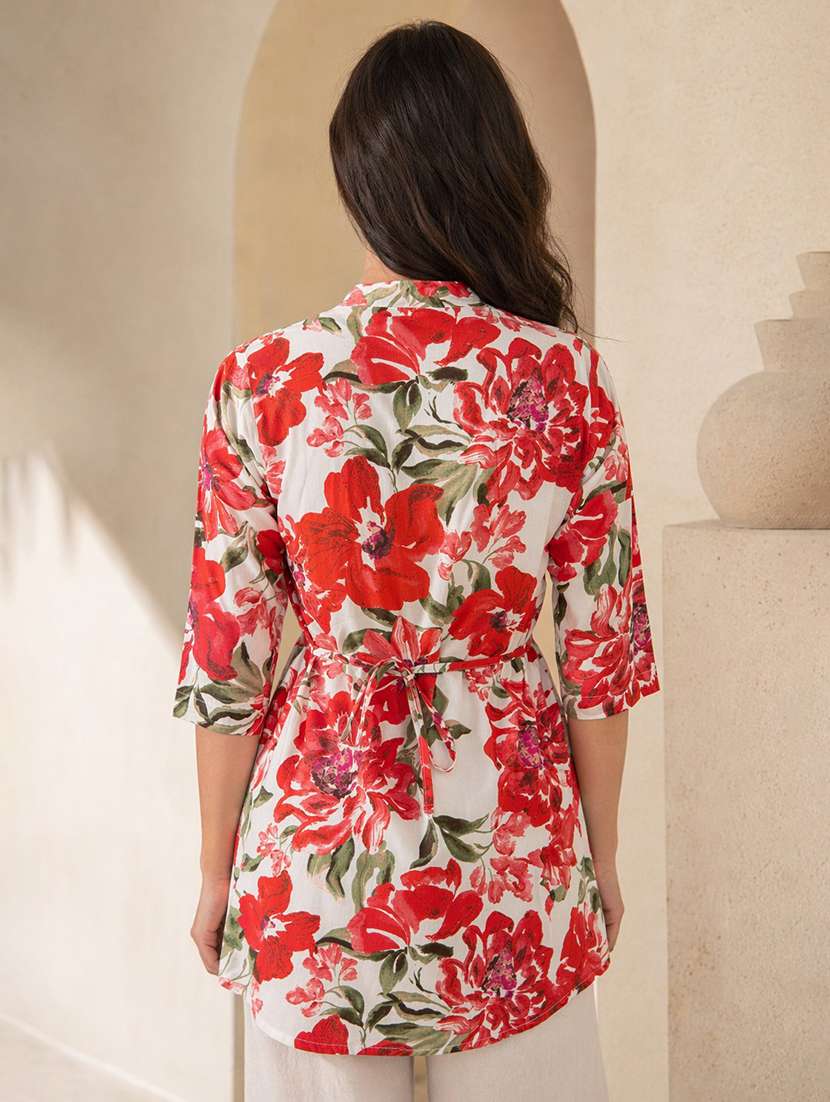 Women Printed Three Quarter Sleeves Regular Top - 22598370 -  Standard Image - 4