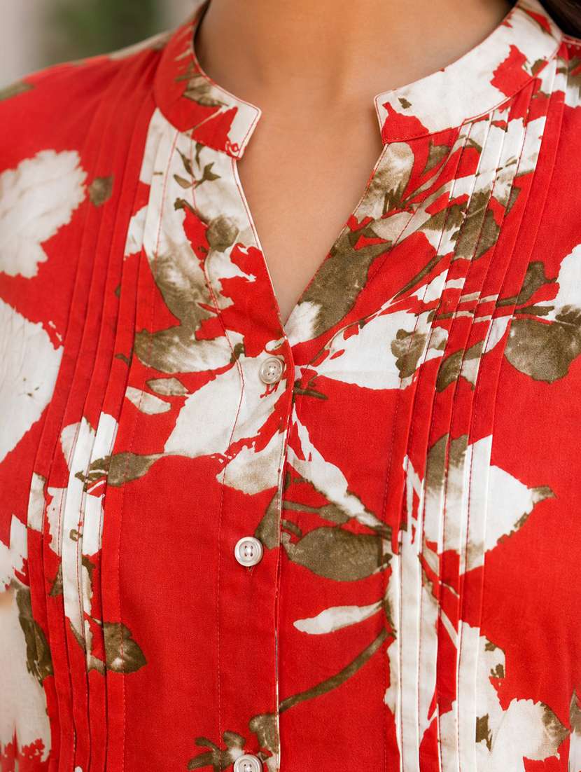 Women Printed Three Quarter Sleeves Regular Top - 22598372 -  Standard Image - 1