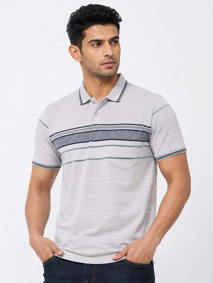 men printed short sleeves polo t-shirt
