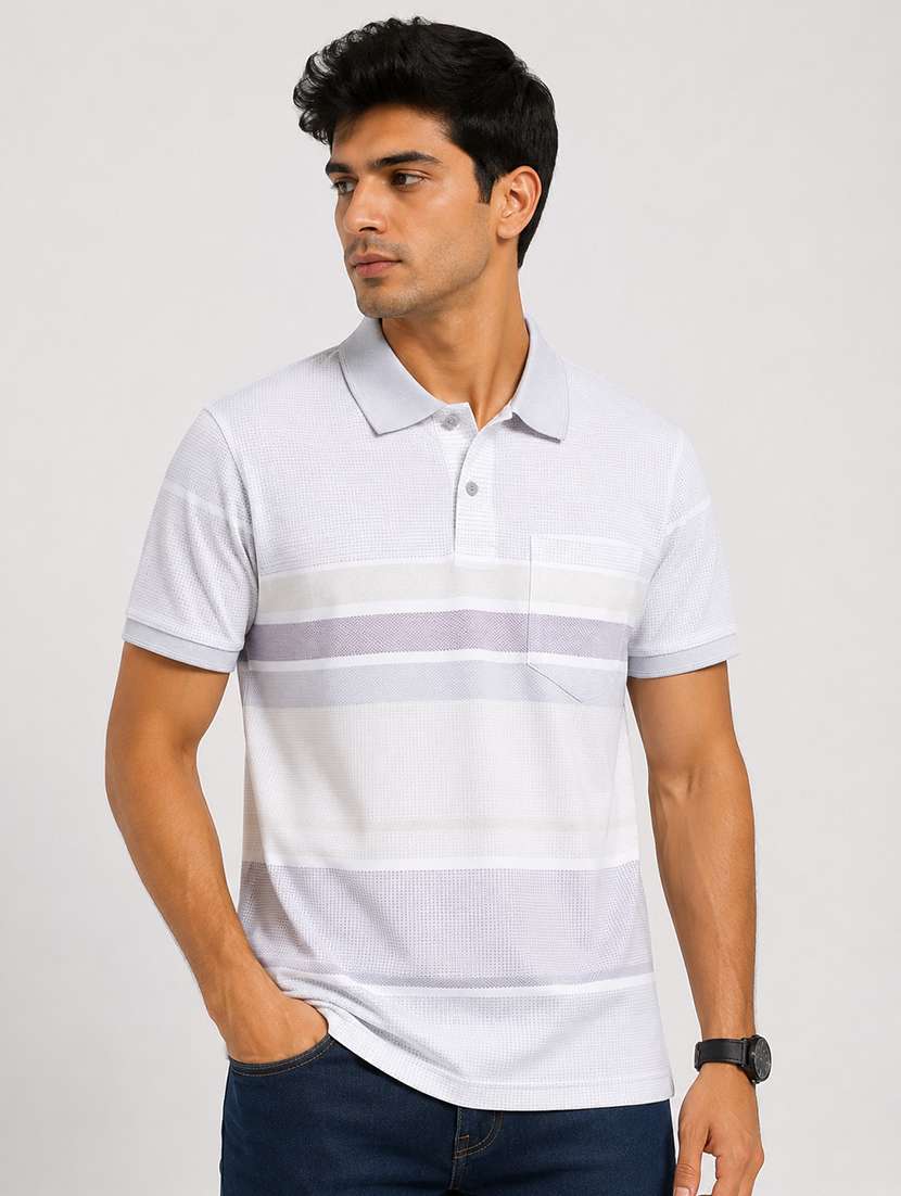 men printed short sleeves polo t-shirt