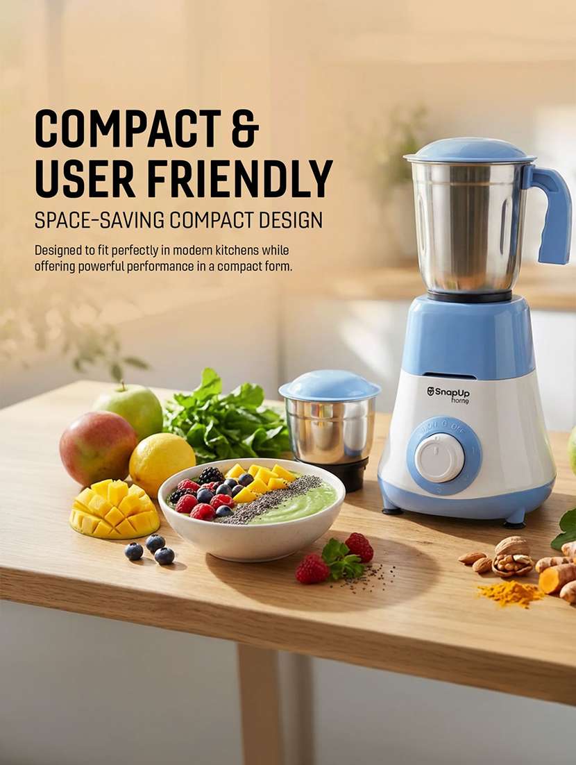 snapup apex mixer grinder 500w blue white 2 jars - 22598463 -  Standard Image - 6