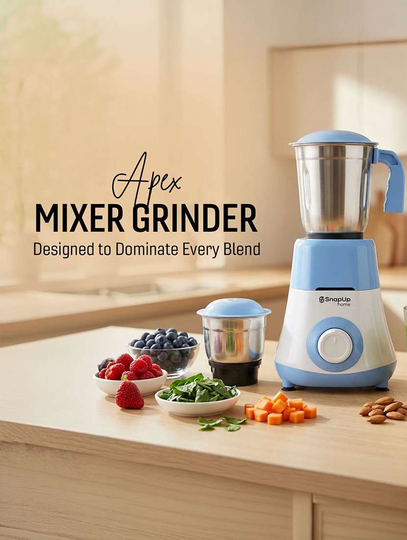 snapup apex mixer grinder 500w blue white 2 jars - 22598463 -  Standard Image - 9