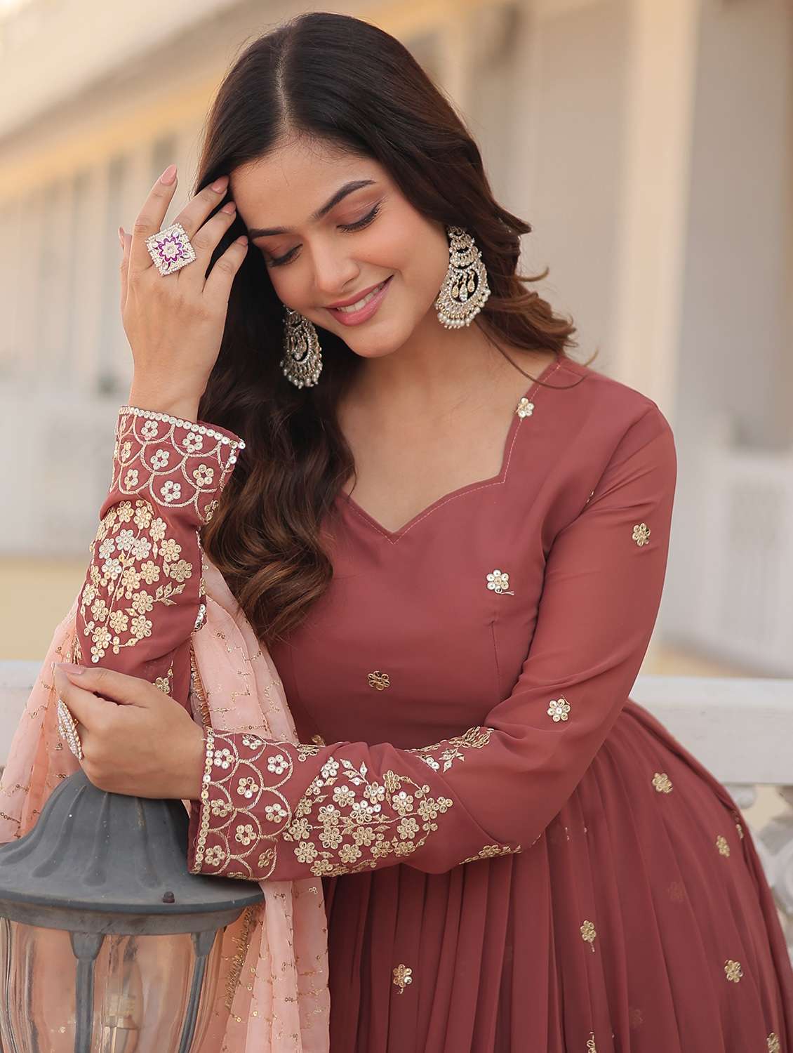 women embroidered long sleeves kurta dupatta set - 22598492 -  Standard Image - 1