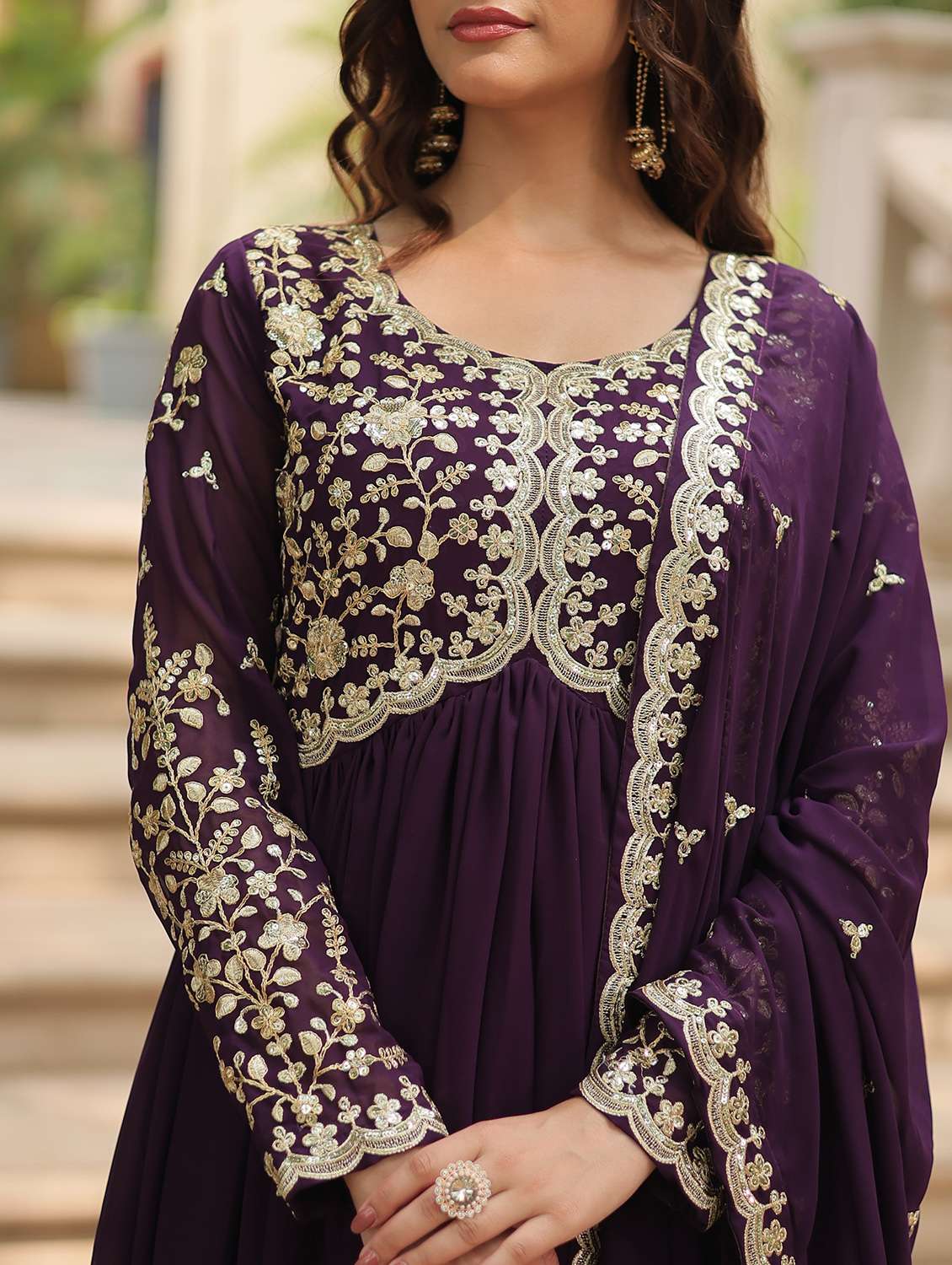 women embroidered long sleeves kurta dupatta set - 22598494 -  Standard Image - 1