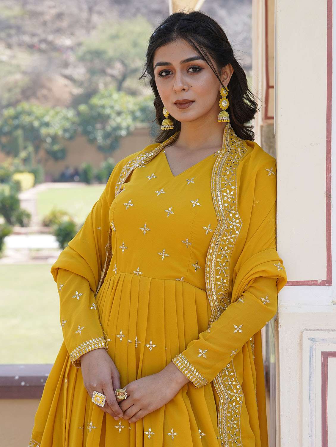 women embroidered long sleeves kurta dupatta set - 22598506 -  Standard Image - 1