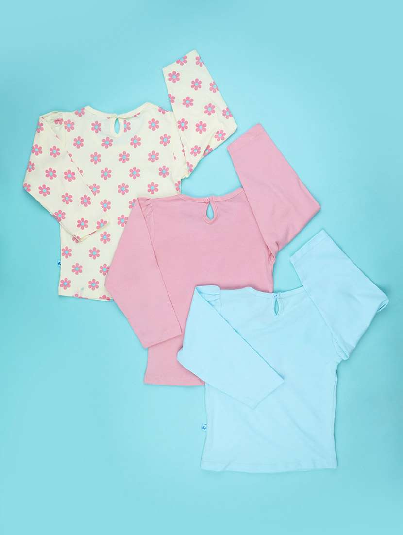 Girls Pack Of 3 Printed Long Sleeves Regular Fit Tee - 22598795 -  Standard Image - 1