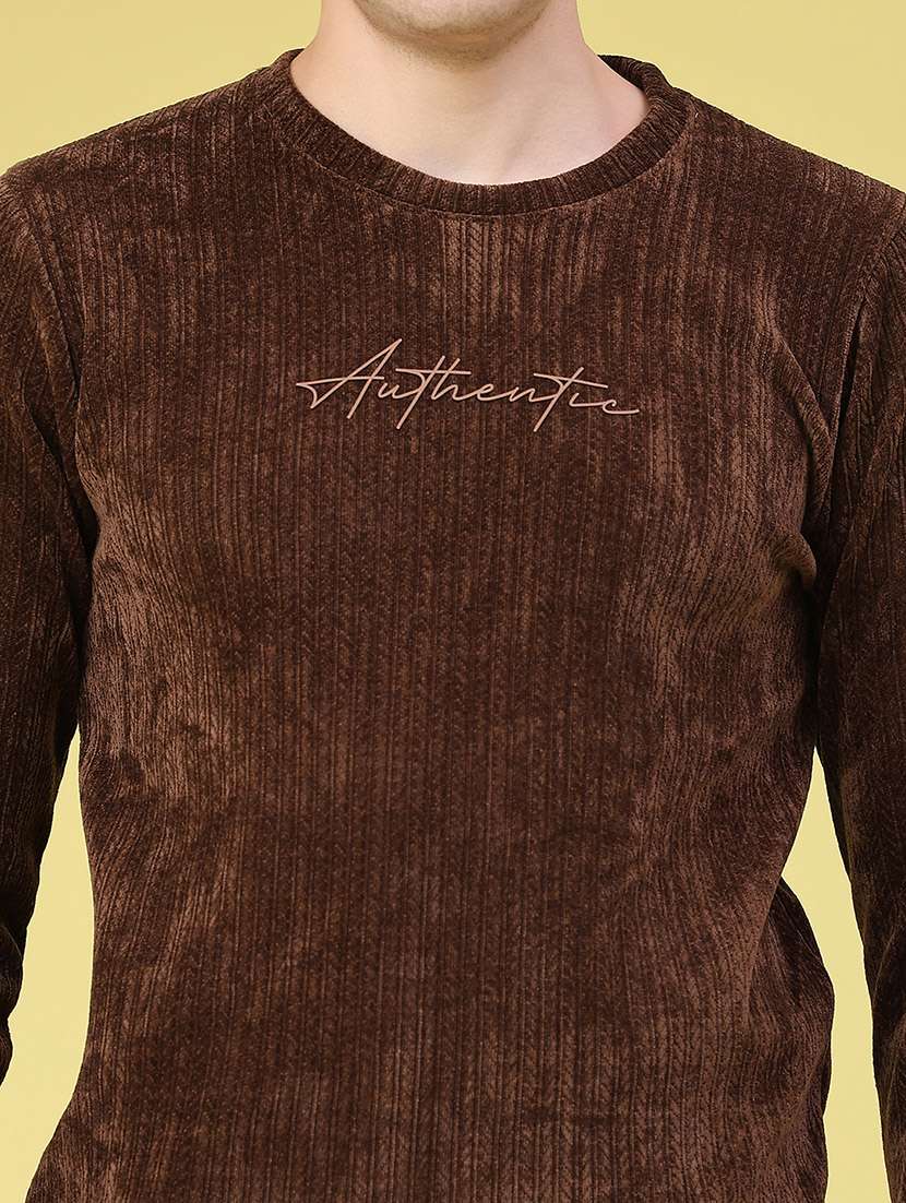 Men Self Design Long Sleeves Regular Fit Sweatshirt - 22600531 -  Standard Image - 1