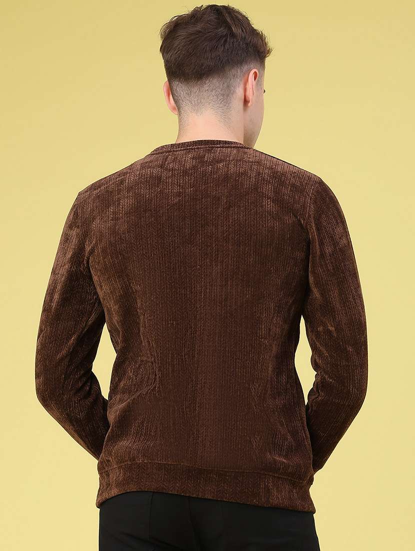 Men Self Design Long Sleeves Regular Fit Sweatshirt - 22600531 -  Standard Image - 4