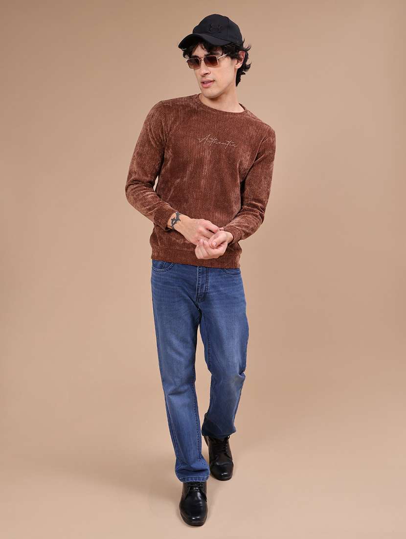Men Self Design Long Sleeves Regular Fit Sweatshirt - 22600533 -  Standard Image - 4