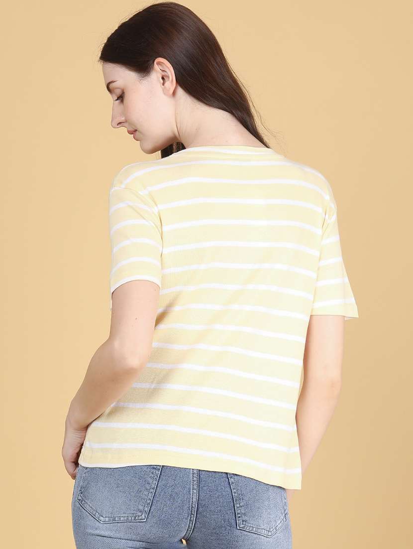 Women Striped Short Sleeves Regular T-shirt - 22600760 -  Standard Image - 4