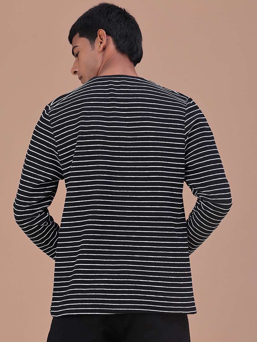 Men Striped Long Sleeve Regular Fit T-shirt - 22600998 -  Standard Image - 4