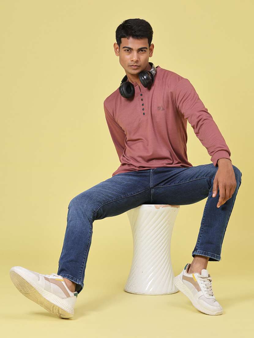 Men Solid Long Sleeve Regular Fit T-shirt - 22601621 -  Standard Image - 4