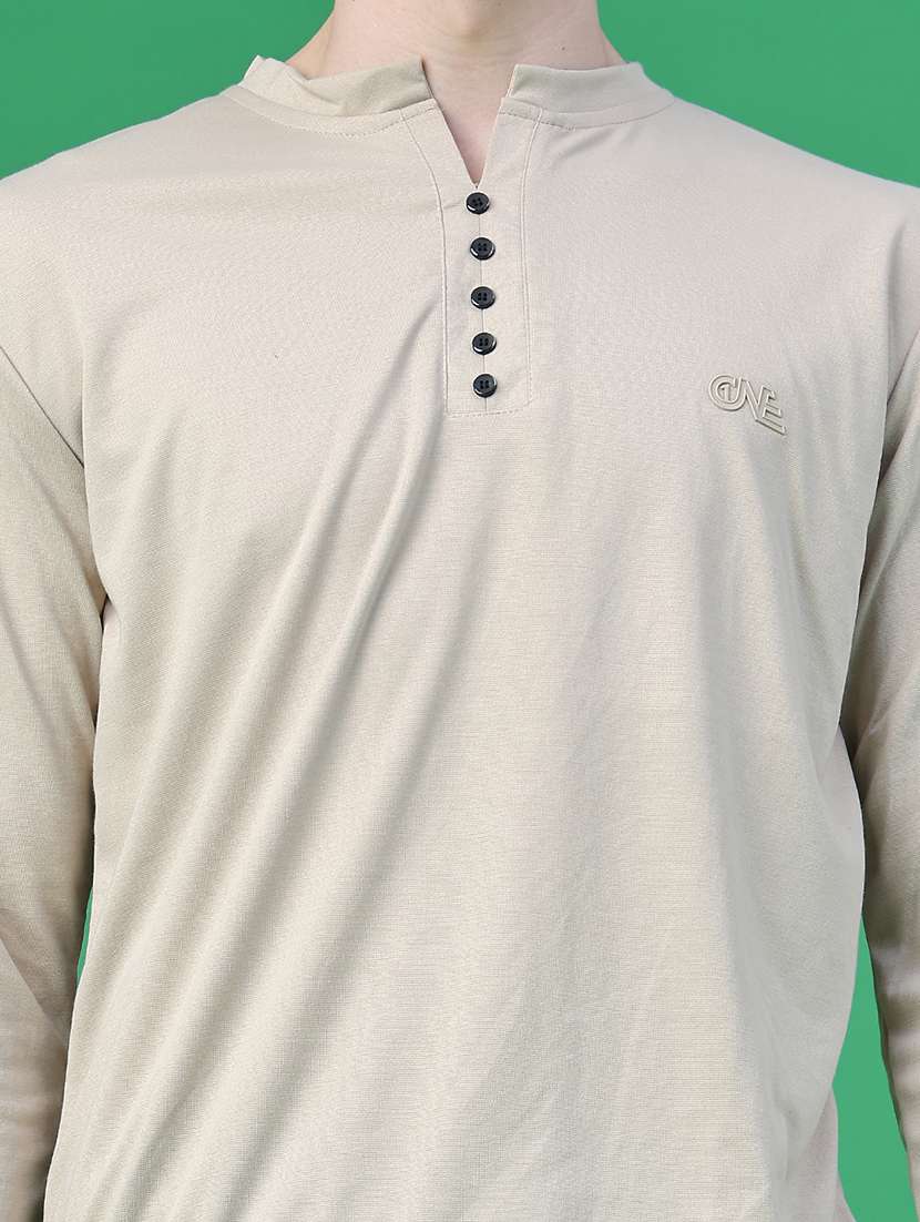 Men Solid Long Sleeve Regular Fit T-shirt - 22601622 -  Standard Image - 1