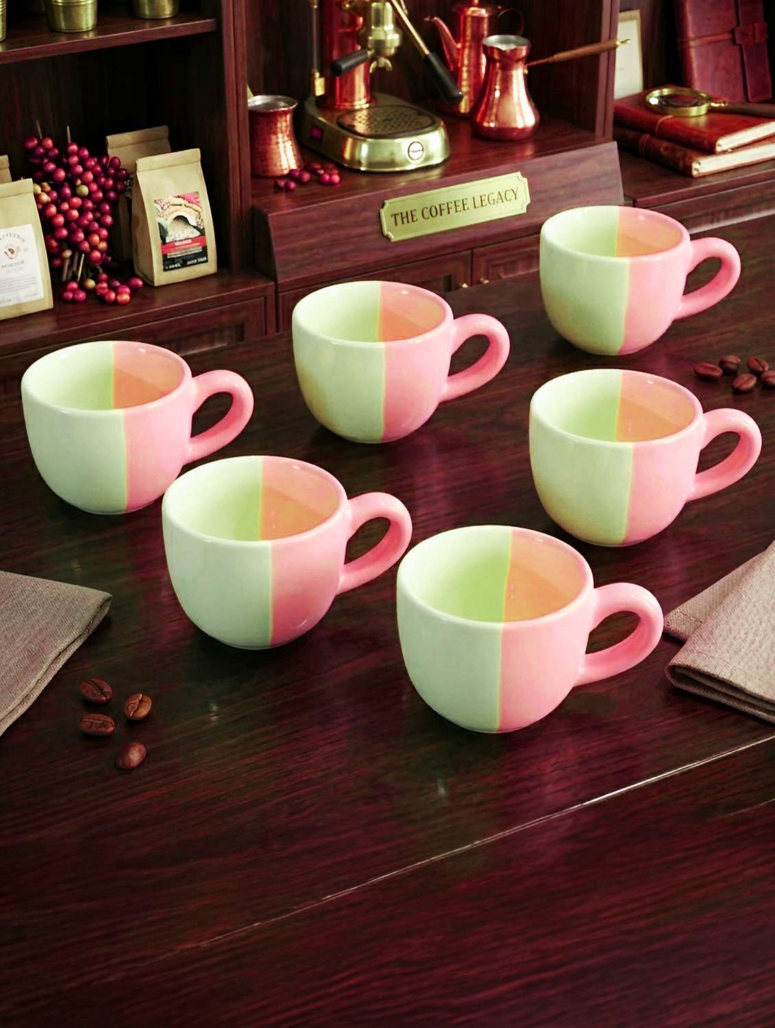 moody panda set of 6 cups cup set of 6  stoneware cups series tea cups stoneware - 22601989 -  Standard Image - 1